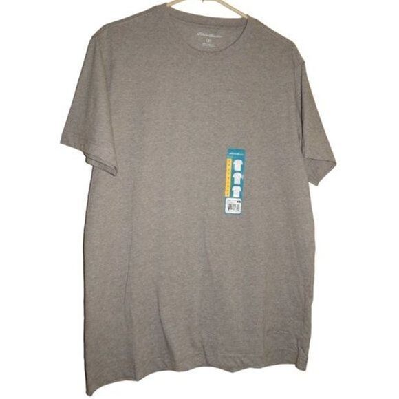 EDDIE BAUER men's medium solid gray short sleeve basic tee NWT - Picture 1 of 7